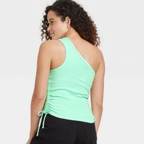 Hello Kitty and Friends Tank Top Retro One Shoulder Aqua Green Womens - Picture 6 of 8